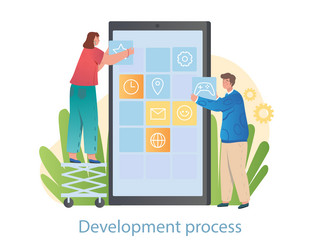 creating interface process vector image