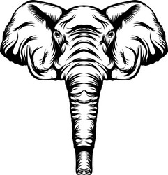 Elegant Black Outline Elephant Vector Image