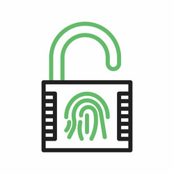 fingerprint lock icon image vector image