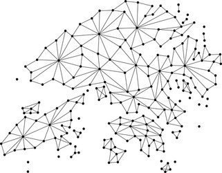 hong kong map of polygonal mosaic lines rays vector image
