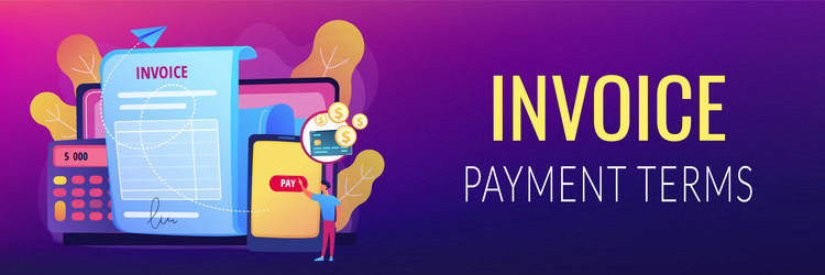 Payment terms concept banner header Royalty Free Vector