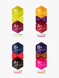 set of business hexagon layouts with text vector image