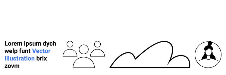 simplified outline of users cloud integration vector image