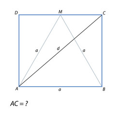 task of finding a diagonal rectangle abcd vector image