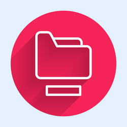 white line document folder icon isolated with long vector image