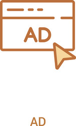 ad concept 2 colored icon simple line element vector image