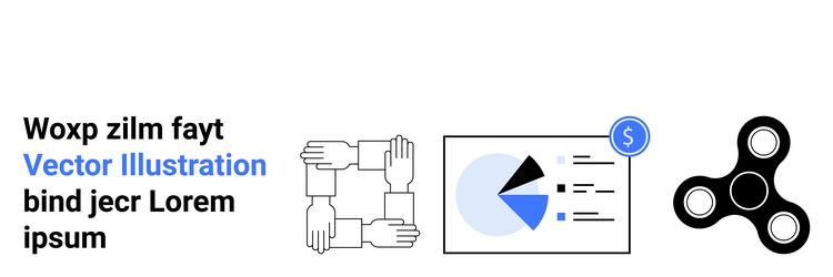 collaborative hands data analytics and spinner vector image