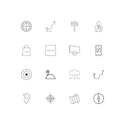 maps and navigation simple linear icons set vector image