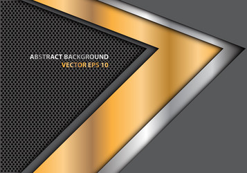 abstract gold silver arrow direction gray mesh vector image