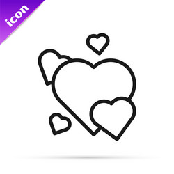 black line heart icon isolated on white vector