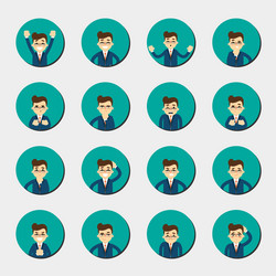 Cartoon young man expressing different emotions vector