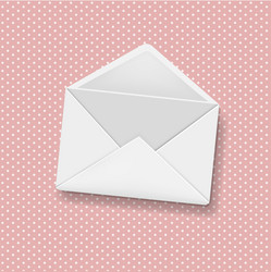 White realistic paper envelope with pink sticker Vector Image