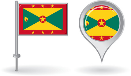 Grenada Map Pin & Location Pointer vector image