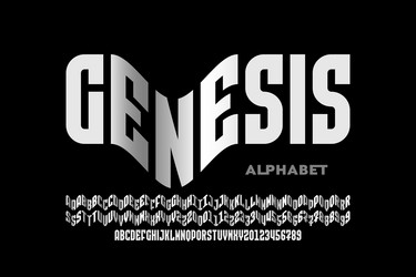 modern condensed style font with alternate letters vector image