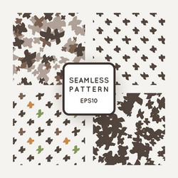 set of seamless patterns with grungy cross vector image