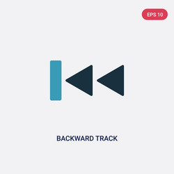 two color backward track icon from user interface vector