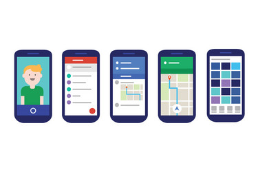 mobile apps user interface with material design vector image