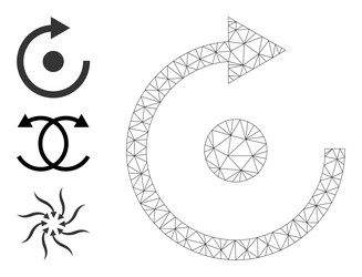 web mesh rotate icon and source icons vector image