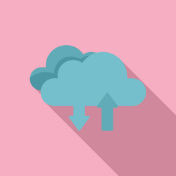 Data cloud icon flat web button vector