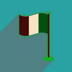 flat web icon with long shadow flag of ireland vector image