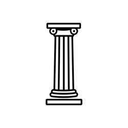 ionic column outline icon on transparent vector image