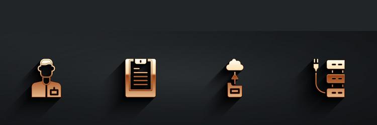 set analyst engineer server data report cloud vector image