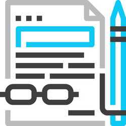 contract flat line web icon concept vector image