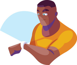 man using technology augmented reality vector image