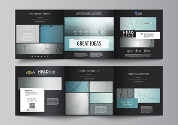 Set of business templates for tri fold square vector