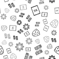 set tablet with text 5k gamepad cyber security vector image