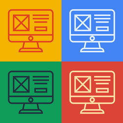 Pop art ui or ux design icon isolated on color Vector Image