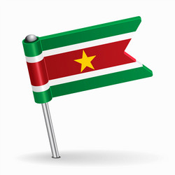 surinamese flag map pointer layout vector image