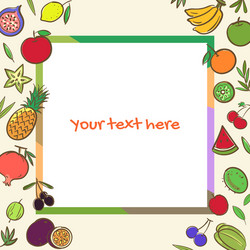 fruits cute banner background template with copy vector image