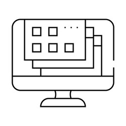 opened windows of operating system line icon vector image