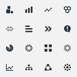 set of simple graph icons vector image