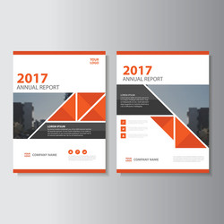 Triangle red annual report leaflet brochure vector