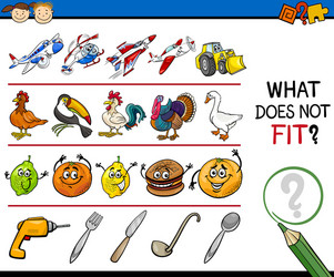 What does not fit game cartoon vector