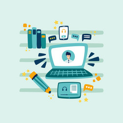 a wide range on-line language learning courses vector image