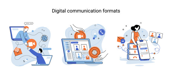 digital communication formats metaphor content vector image