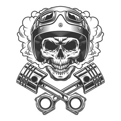 Motorcycle Skull in Smoke Vector Image