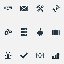 set of simple startup icons elements graph vector image