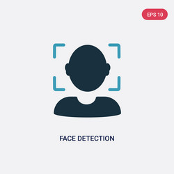 two color face detection icon from user interface vector image
