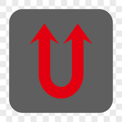 double forward arrow rounded square button vector image