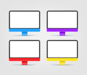 modern color desktop personal computers set vector