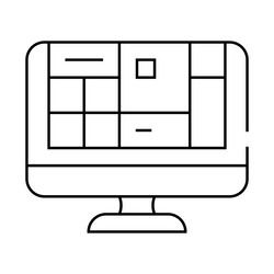 table of operating system line icon vector image