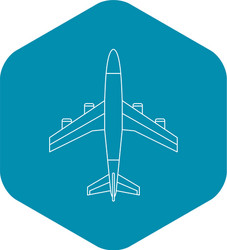 Airplane icon outline style vector