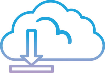 cloud computing with download arrow gradient style vector image