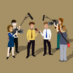 Concept live news reports interviews Royalty Free Vector