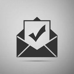envelope with document and check mark icon vector image