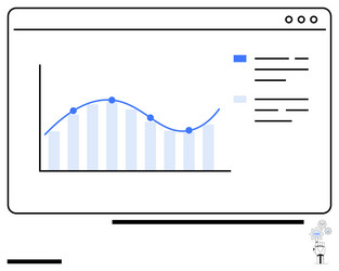 interactive data chart displayed on a web browser vector image